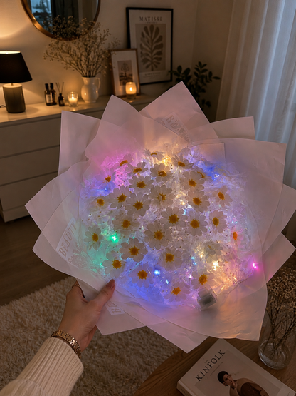 Yılbaşı Özel Led Işıklı Papatya Buketi
